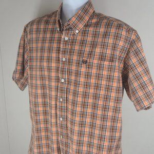 Cinch Men's Size Large Short Sleeve Cotton Shirt